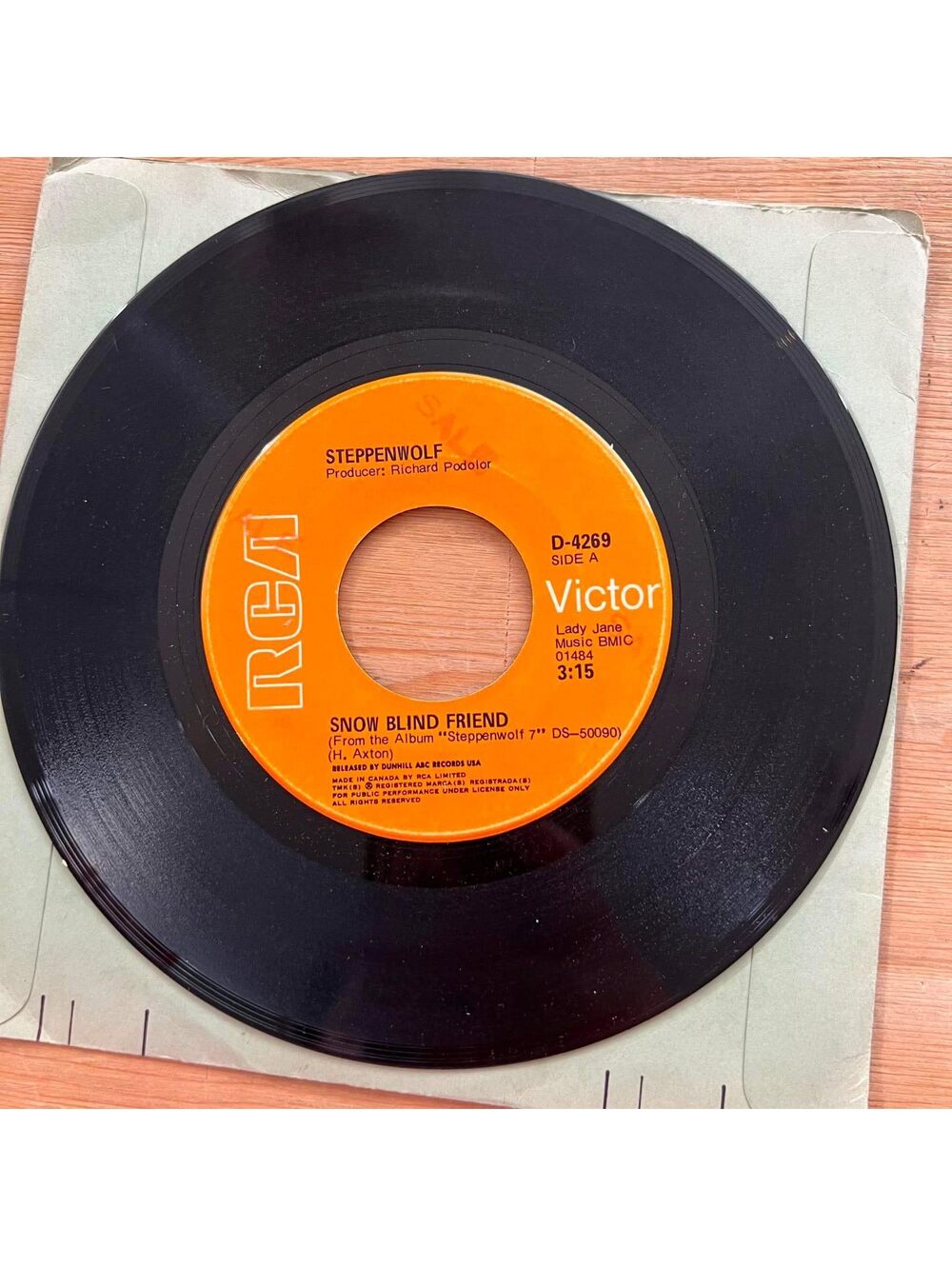 Steppenwolf - Snow Blind Friend/Hippo Stomp 45rpm VG+ R08